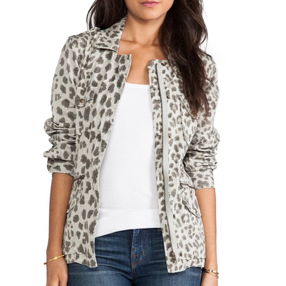 Anthropologie Leopard Army Jacket in Multi. Size small. NWOT.
